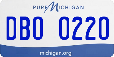 MI license plate DBO0220