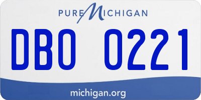 MI license plate DBO0221
