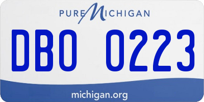 MI license plate DBO0223