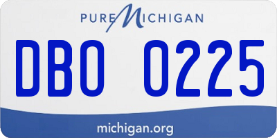 MI license plate DBO0225