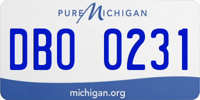 MI license plate DBO0231