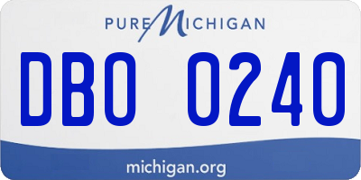 MI license plate DBO0240