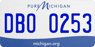 MI license plate DBO0253
