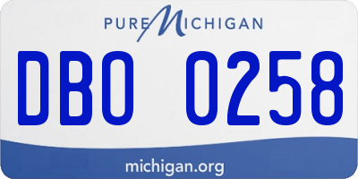 MI license plate DBO0258