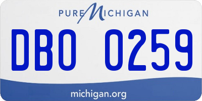 MI license plate DBO0259
