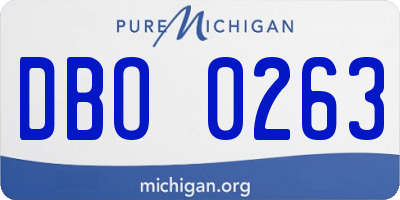 MI license plate DBO0263