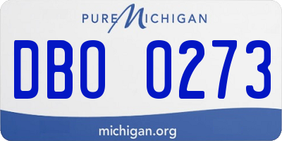 MI license plate DBO0273
