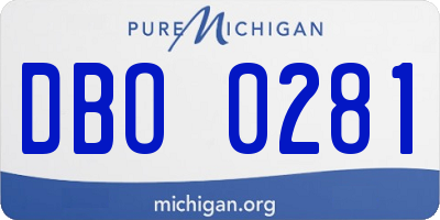 MI license plate DBO0281