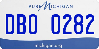 MI license plate DBO0282