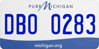 MI license plate DBO0283