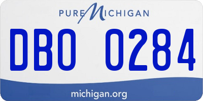 MI license plate DBO0284