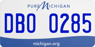 MI license plate DBO0285