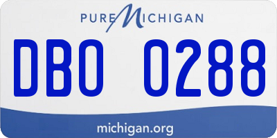 MI license plate DBO0288