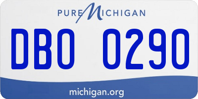 MI license plate DBO0290