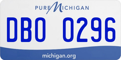 MI license plate DBO0296