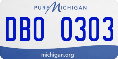 MI license plate DBO0303
