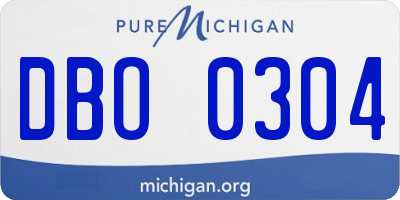 MI license plate DBO0304