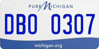MI license plate DBO0307