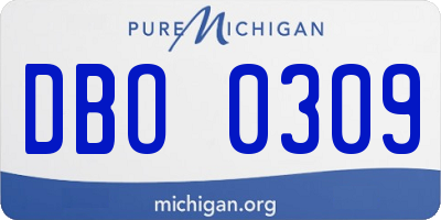 MI license plate DBO0309