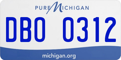 MI license plate DBO0312