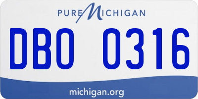 MI license plate DBO0316