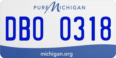 MI license plate DBO0318