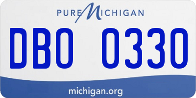MI license plate DBO0330