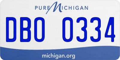 MI license plate DBO0334