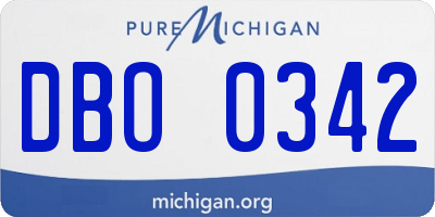 MI license plate DBO0342