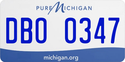 MI license plate DBO0347