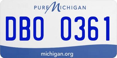 MI license plate DBO0361