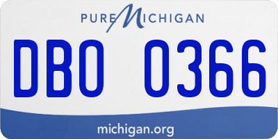 MI license plate DBO0366