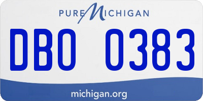 MI license plate DBO0383