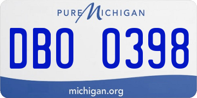 MI license plate DBO0398