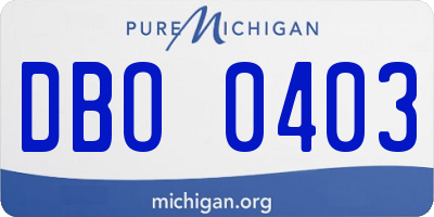 MI license plate DBO0403