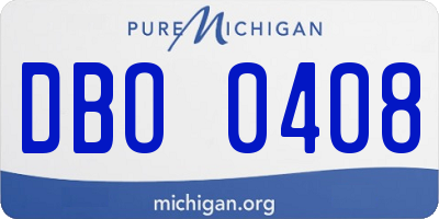 MI license plate DBO0408