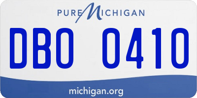 MI license plate DBO0410