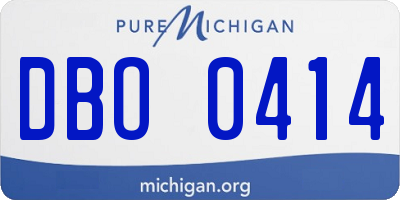 MI license plate DBO0414