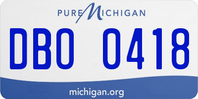 MI license plate DBO0418