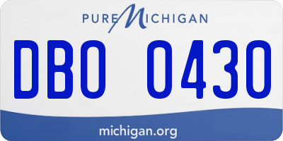 MI license plate DBO0430