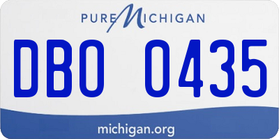 MI license plate DBO0435