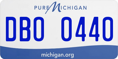 MI license plate DBO0440