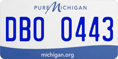 MI license plate DBO0443