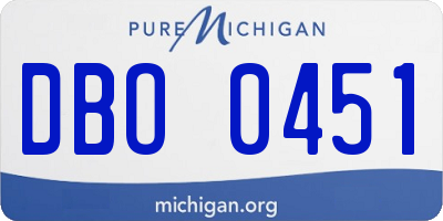 MI license plate DBO0451