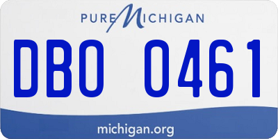 MI license plate DBO0461