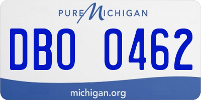 MI license plate DBO0462
