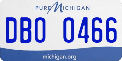MI license plate DBO0466