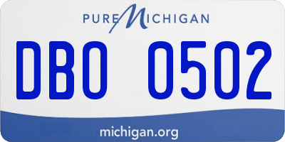 MI license plate DBO0502