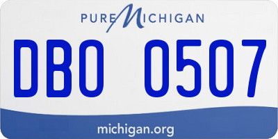 MI license plate DBO0507