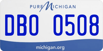 MI license plate DBO0508